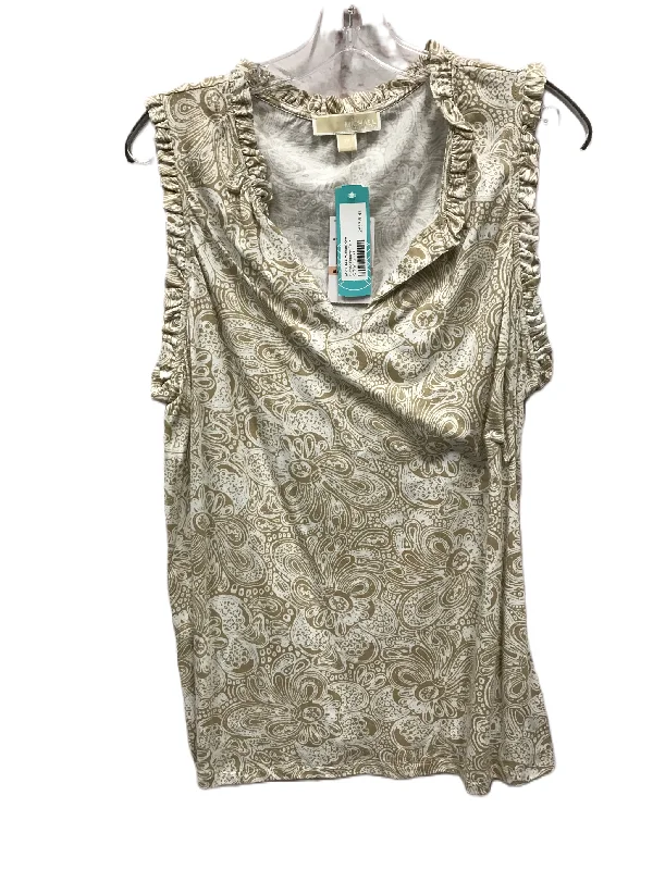 Hurry In Cream Top Sleeveless By Michael By Michael Kors, Size: 2x