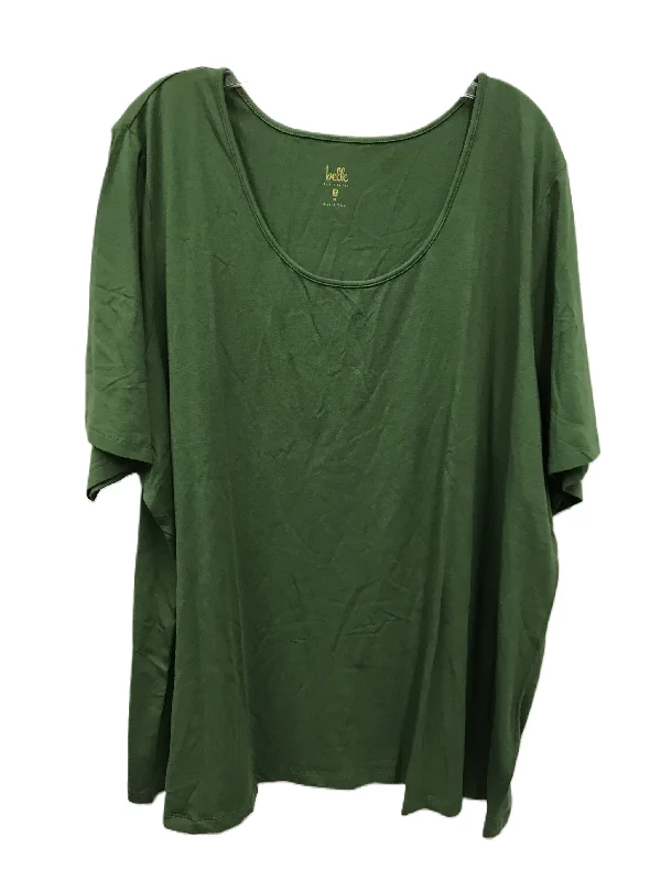 Get It Before It’s Gone Green Top Short Sleeve Basic By Belle By Kim Gravel, Size: 3x