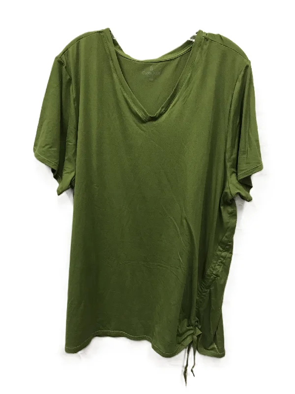 Savings Galore Green Top Short Sleeve Basic By Cuddl Duds, Size: 3x