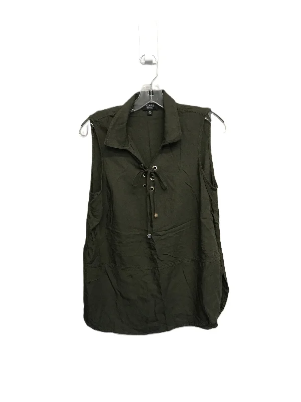 Mega Deal Green Top Sleeveless Basic By Jones New York, Size: M