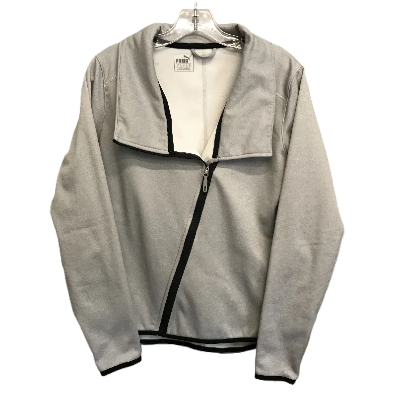 Crazy Savings Grey Athletic Jacket By Puma, Size: M