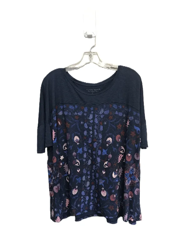Blowout Sale Navy Top Short Sleeve By Lucky Brand, Size: Xl