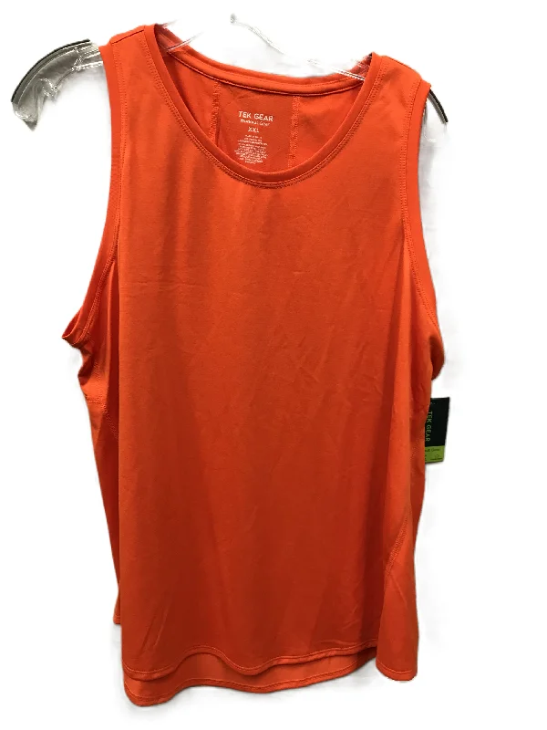 Flash Deals Orange Athletic Tank Top By Tek Gear, Size: 1x