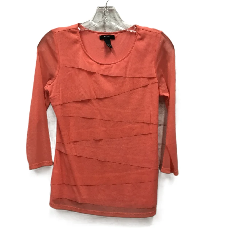 Best Bargains Orange Top Long Sleeve By Alfani, Size: Petite   S
