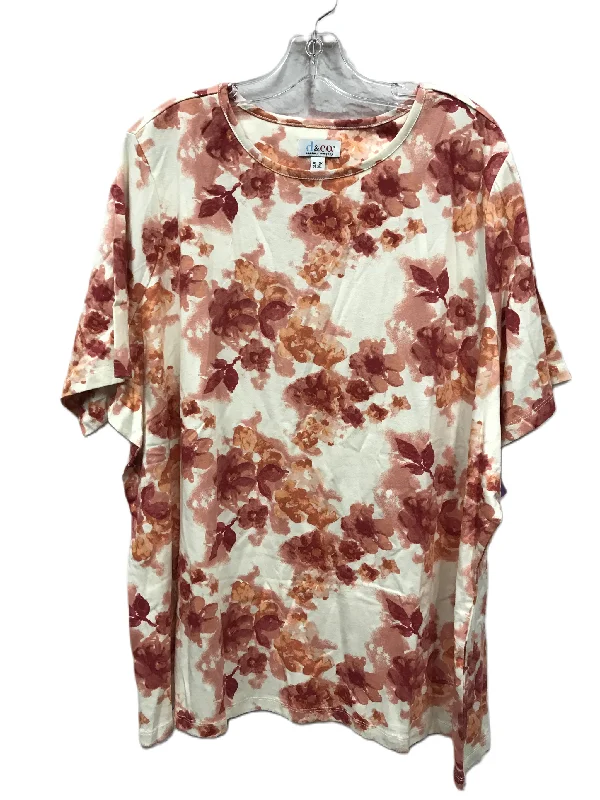 Reduced Prices Orange Top Short Sleeve Basic By Denim And Co Qvc, Size: 3x