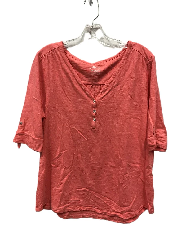 Crazy Savings Orange Top Short Sleeve By Chicos, Size: L
