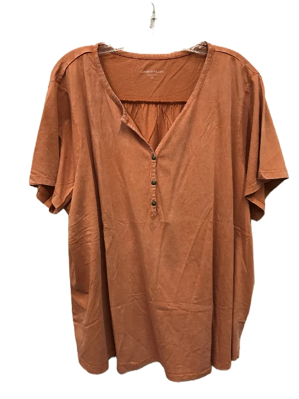 Midnight Sale Orange Top Short Sleeve By Coldwater Creek, Size: 3x