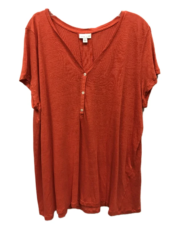 Savings Event Orange Top Short Sleeve By J. Jill, Size: Xl