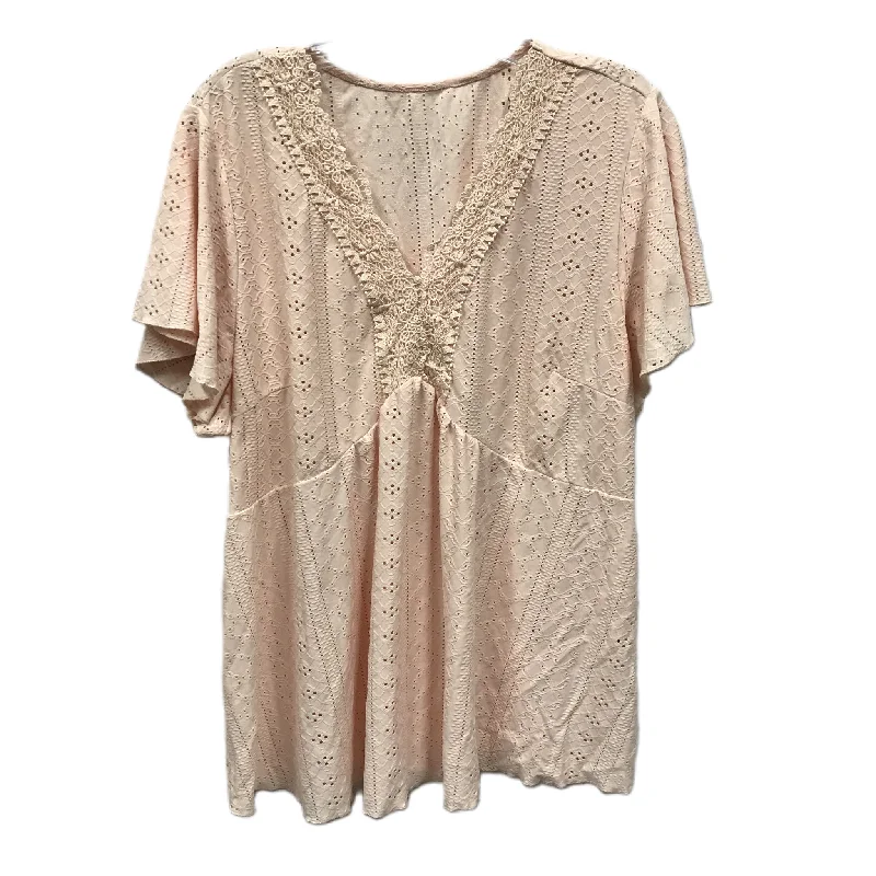 Limited Time Discount Peach Top Short Sleeve By Shein, Size: 4x