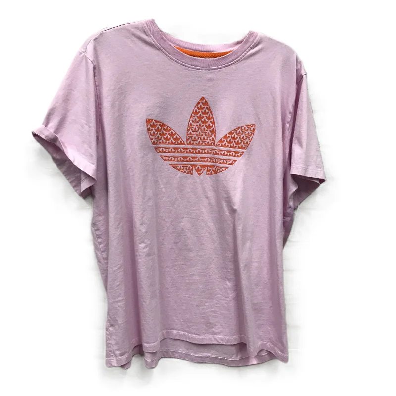 Markdown Madness Pink Athletic Top Short Sleeve By Adidas, Size: Xl