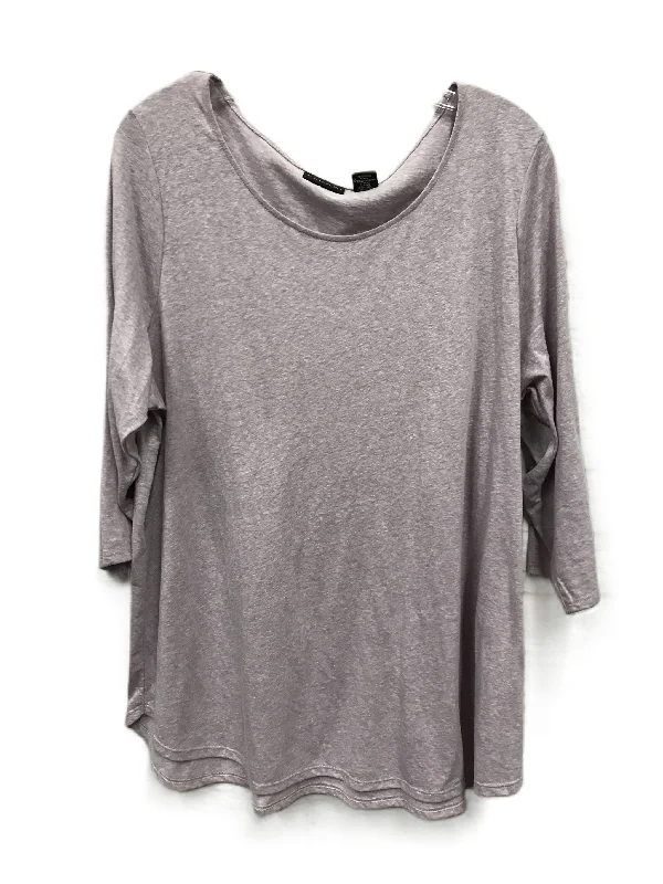 Special Buy Pink Top Long Sleeve Basic By Tahari By Arthur Levine, Size: 2x