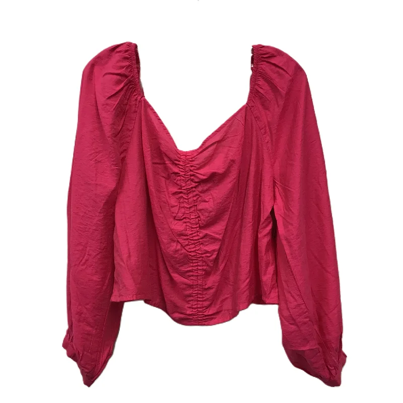 Steals and Deals Pink Top Long Sleeve By A New Day, Size: Xxl