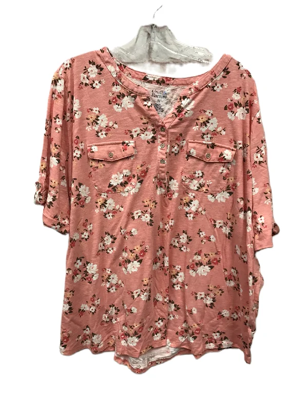 Limited Time Discount Pink Top Short Sleeve By Croft And Barrow, Size: 3x