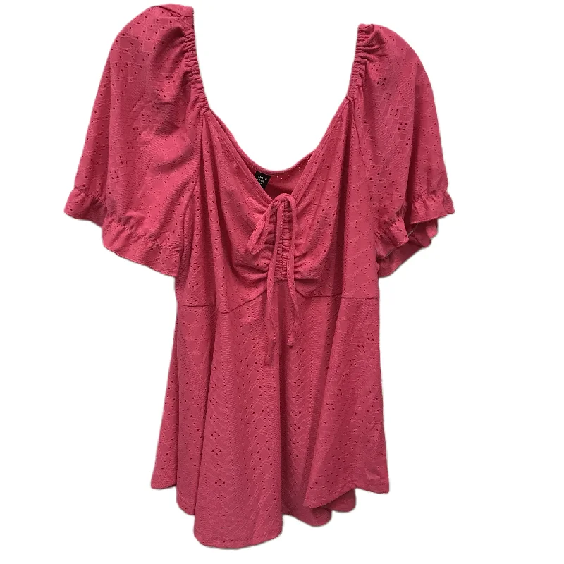 Savings Spectacular Pink Top Short Sleeve By Shein, Size: 4x