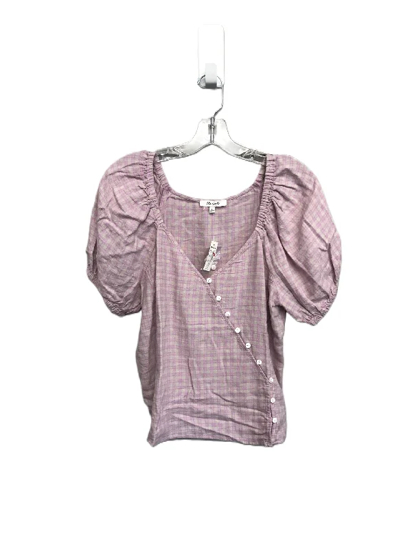 Deal Mania Purple & Tan Top Short Sleeve By Madewell, Size: S