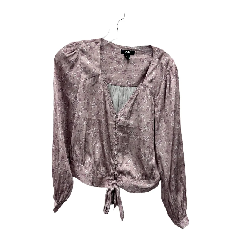 Purple Top Long Sleeve By Paige, Size: S