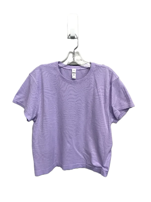 Weekend Flash Sale Purple Top Short Sleeve Basic By Dsg Outerwear, Size: M