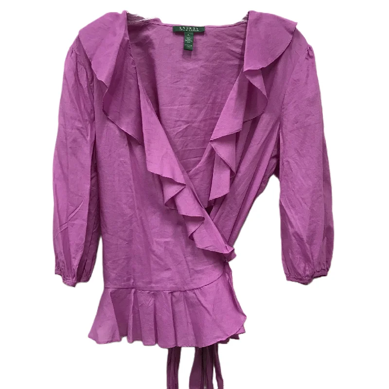 Markdowns Purple Top Short Sleeve By Lauren By Ralph Lauren, Size: Xl