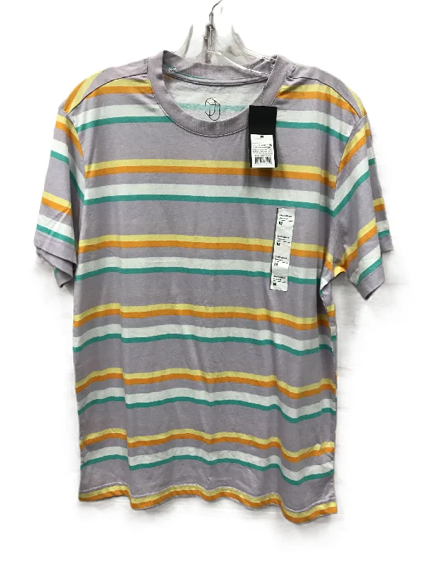 Major Savings Purple & Yellow Top Short Sleeve Basic By Original use , Size: M