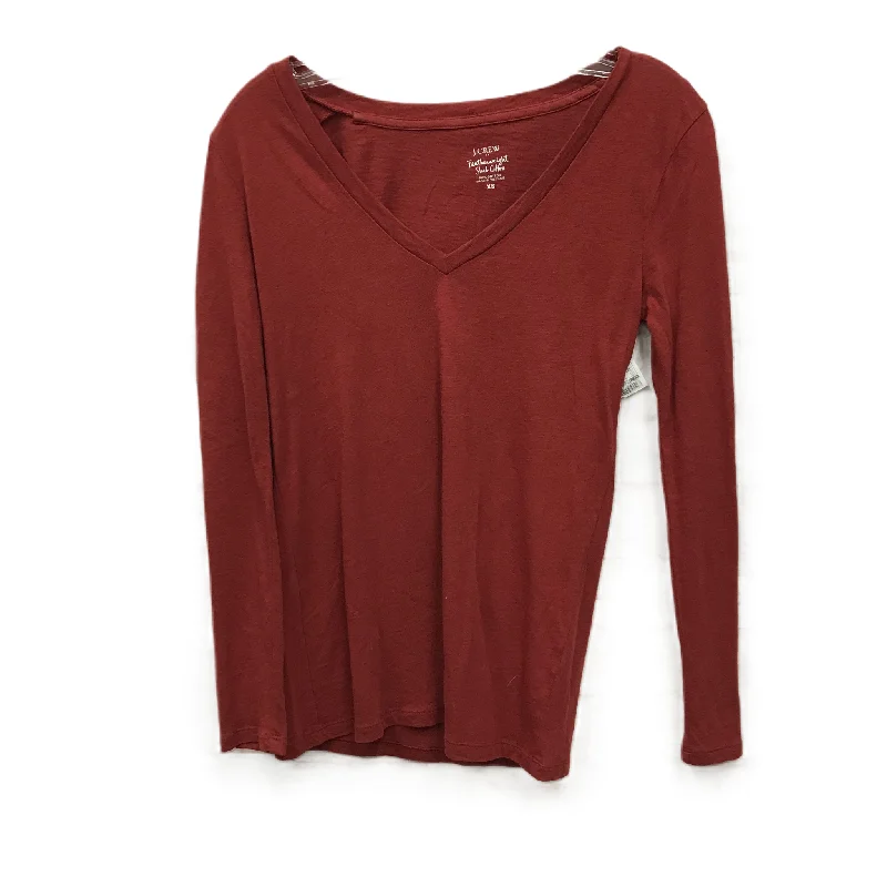Price Fest Red Top Long Sleeve Basic By J. Crew, Size: Xs