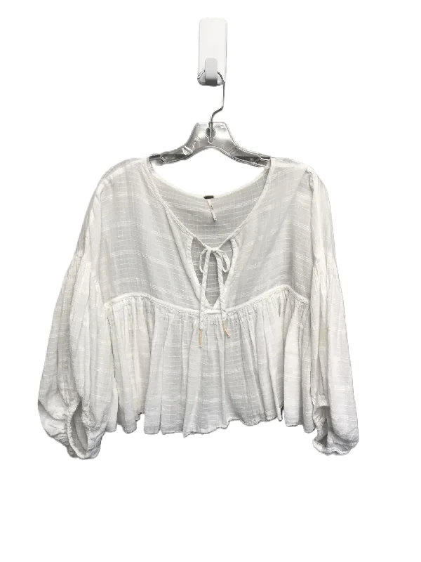 White Top 3/4 Sleeve By Free People, Size: M