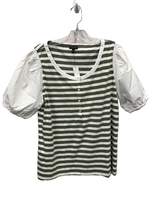 Limited Stock White Top Short Sleeve By Talbots, Size: L