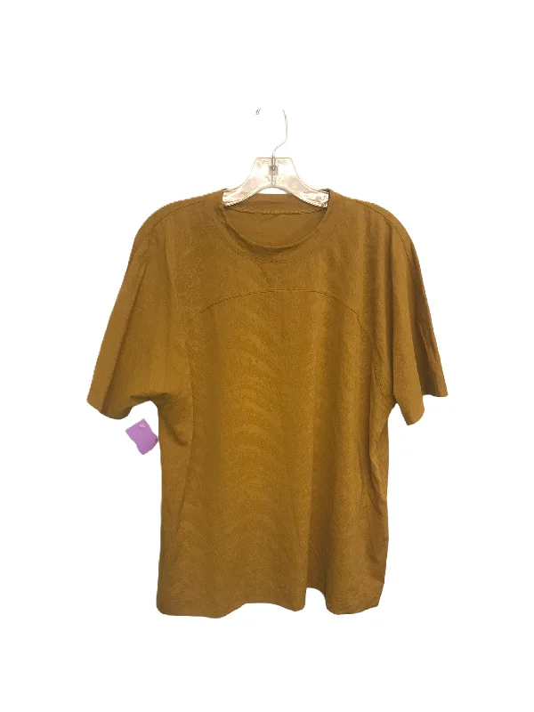 Price Cut Yellow Athletic Top Short Sleeve By Lululemon, Size: S
