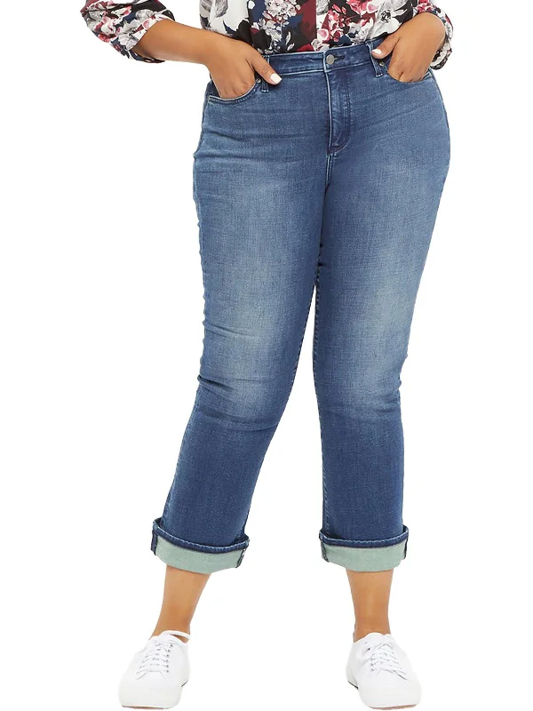 Value Deals Barbara Womens Cuffed Ankle Bootcut Jeans
