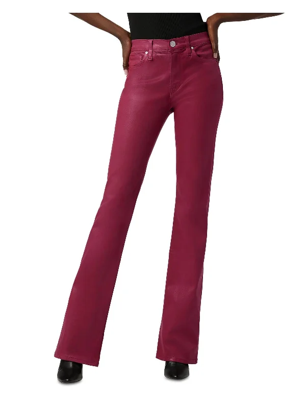 Crazy Deals Barbara Womens High Rise Coated Bootcut Jeans