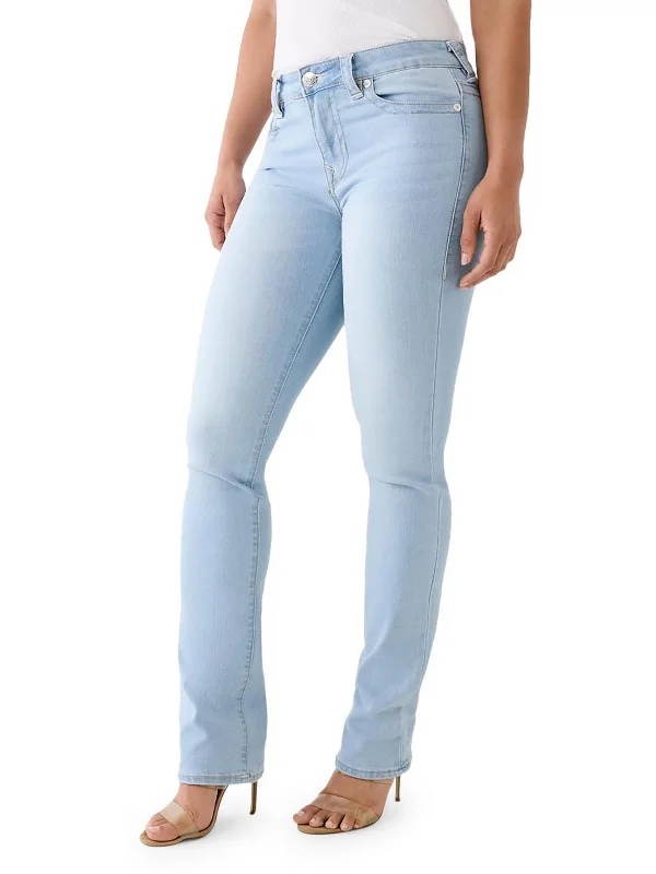 Unbeatable Prices Billie Womens Mid-Rise Light Wash Straight Leg Jeans