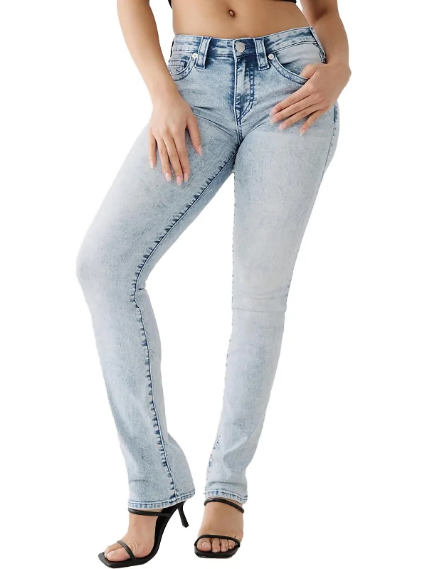 Limited Quantity Billie Womens Mid-Rise Light Wash Straight Leg Jeans