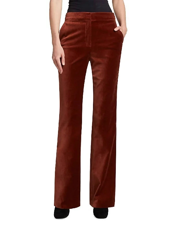 Blake Flare Trouser In Mahogany