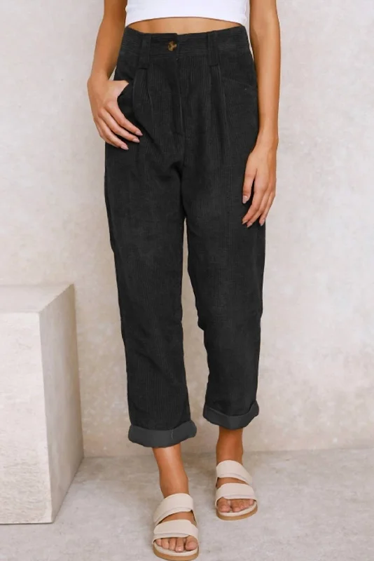 Price Rollback Corduroy Pants In Black