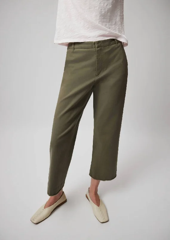 Online Only Cotton Twill Boyfriend Pant In Army