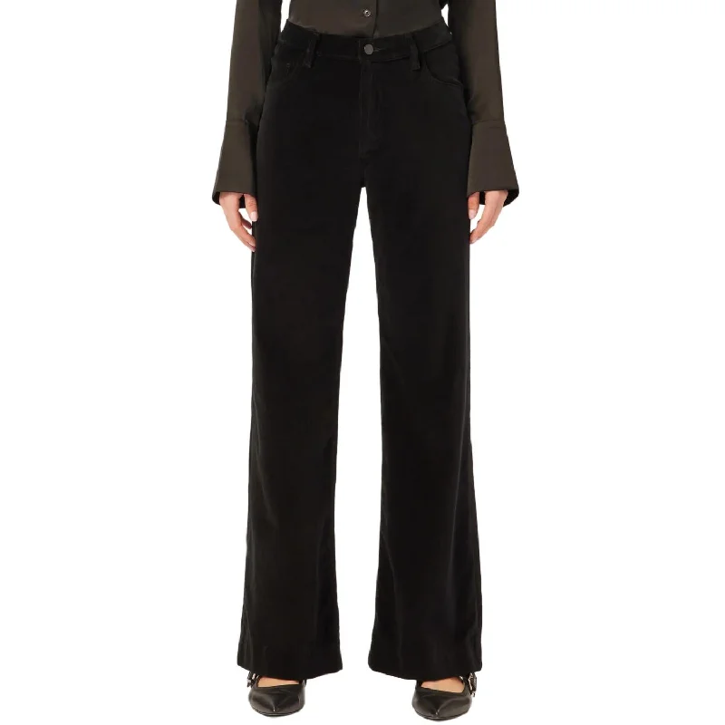 Price Blitz Denim Hepburn Velvet Wide Leg Pant In Voodoo