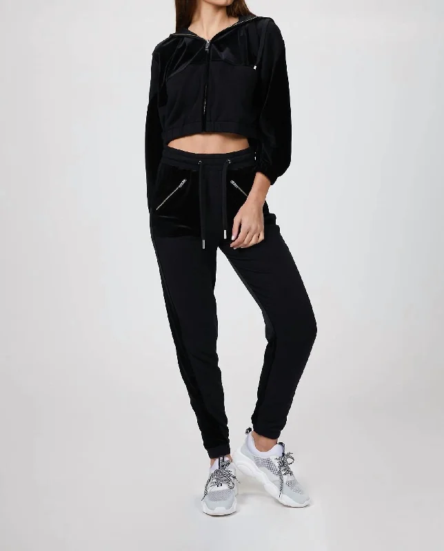 Holiday Sale Dual Fabric Joggers In Black