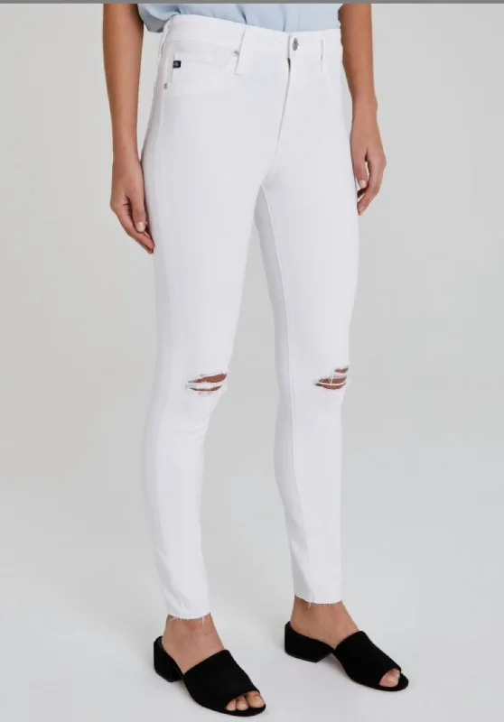 Deal Mania Farrah Skinny Ankle Jeans In Destructed White