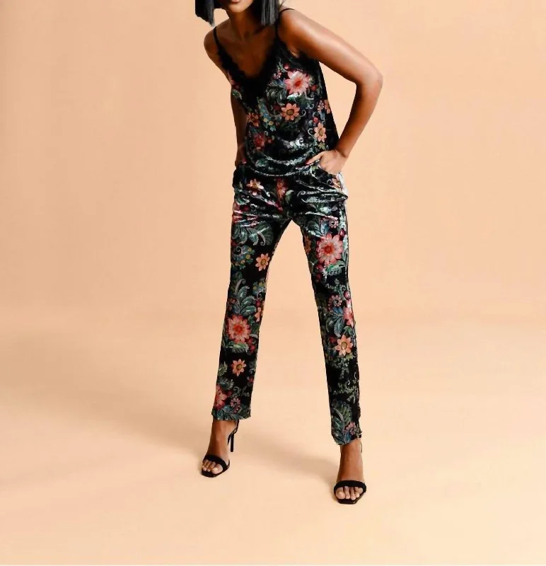 Freya Floral Velvet Pant