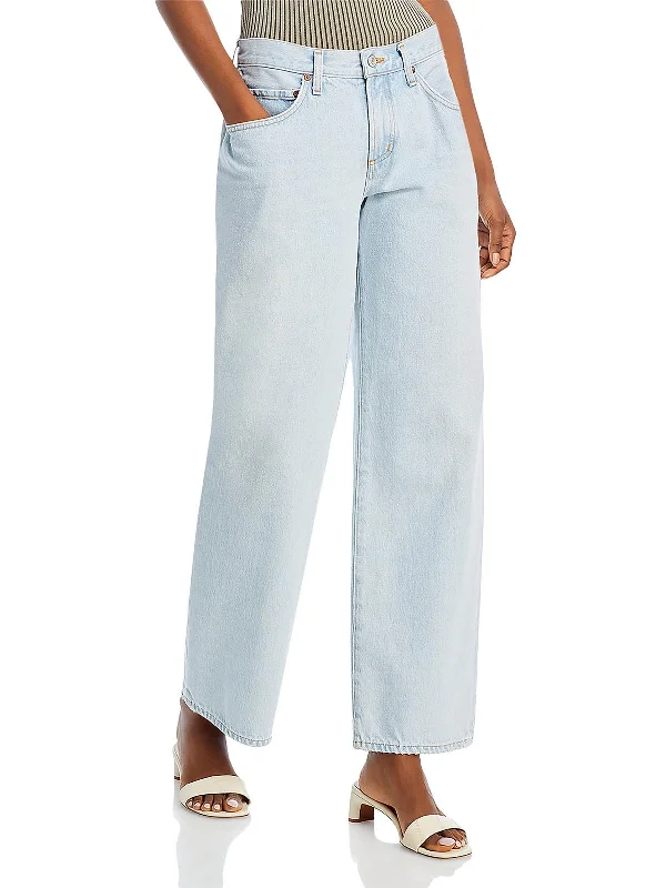 Special Savings Fusion Womens Organic Cotton High Rise Wide Leg Jeans
