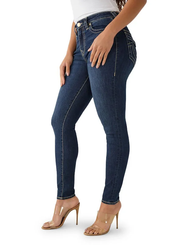 Year-End Clearance Halle Womens High-Rise Dark Wash Skinny Jeans