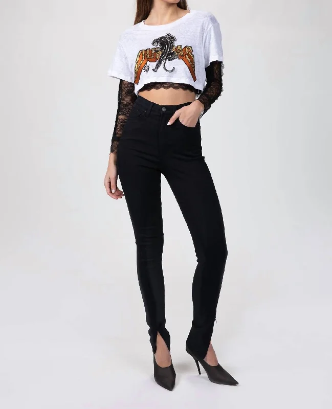 Discount Deals High Rise Skinny Zip Jean In Black
