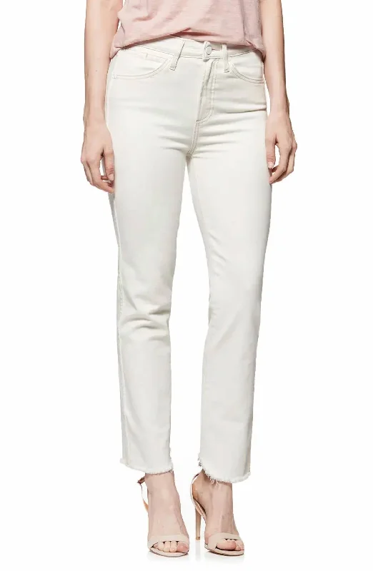 Sale Event Hoxton Straight Ankle Jean With Fray Hem In Cream