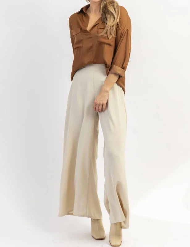 Warehouse Sale In Flight Palazzo Pant In Beige