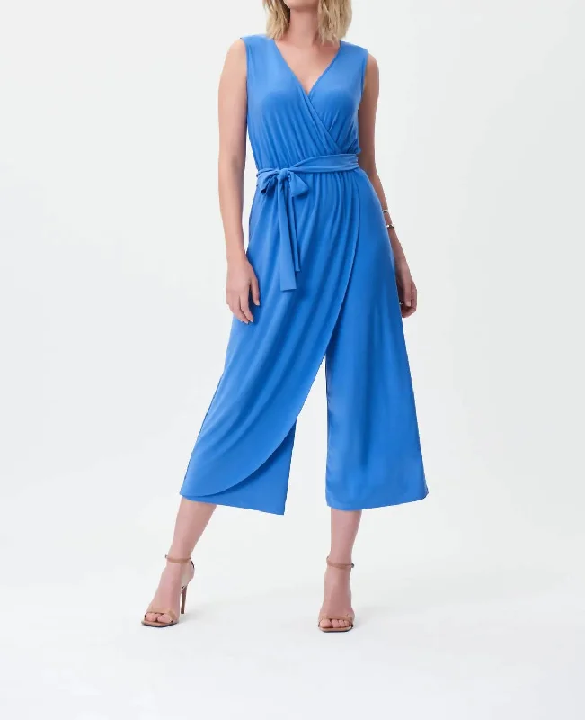 Blowout Sale Iris Belted Jumpsuit In Blue
