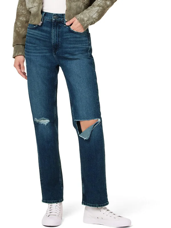 Clearance Event Jade Womens Loose Fit Destroyed Straight Leg Jeans