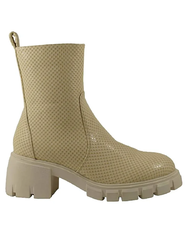 Overstock Jayce Square Bootie In Cream