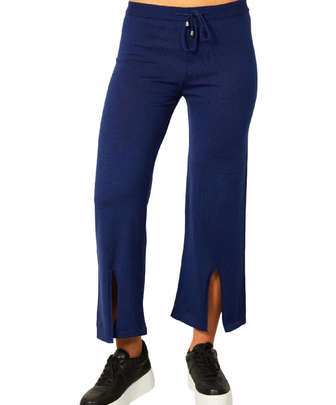 Unbeatable Prices Knit Pant W/ Middle Silt In Navy