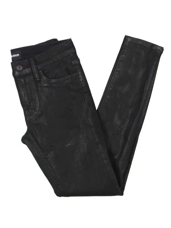 Early Access Natalie Womens Mid Rise Coated Skinny Jeans