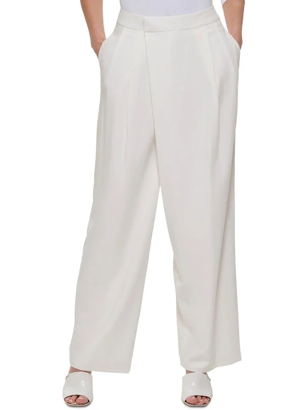 Petites Womens Crepe Dress Pants