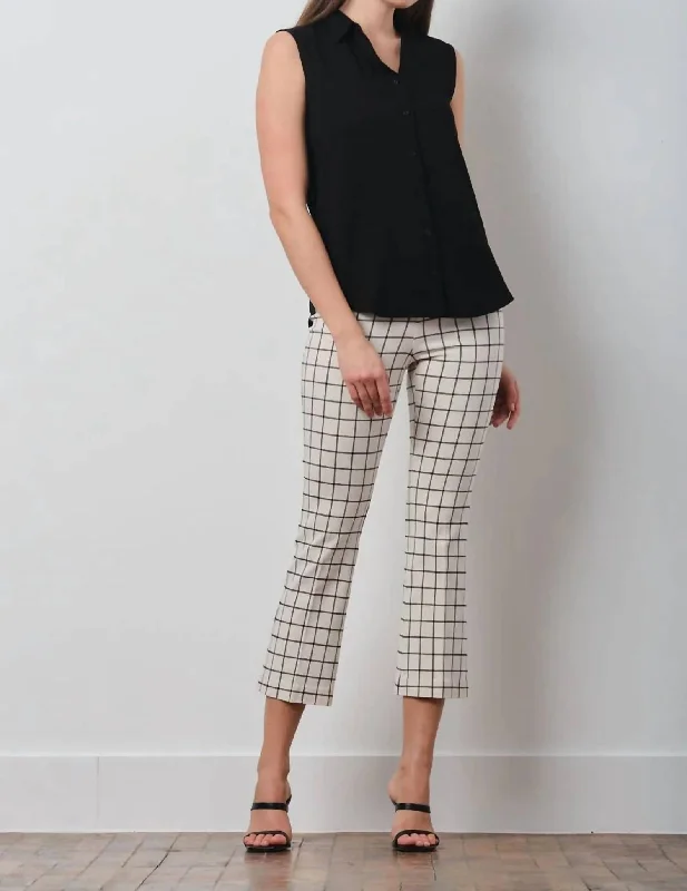 Crazy Savings Plaid Leo Pant In Black/white